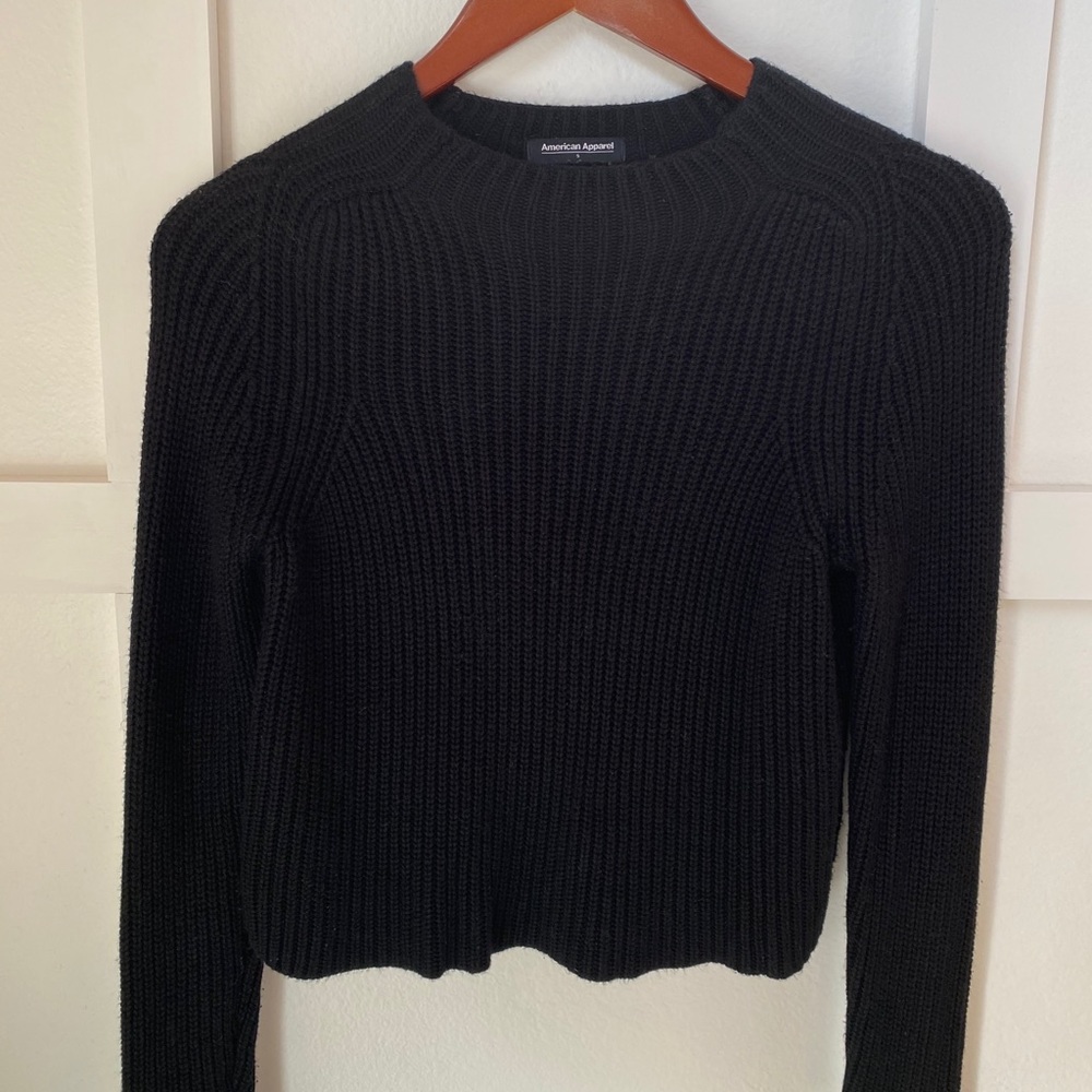 American apparel black mock neck sweater